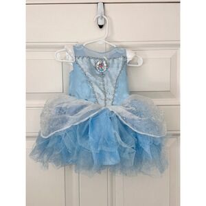 Disney Baby Cinderella Princess Costume Dress Blue Glitter 6-12M 21579V